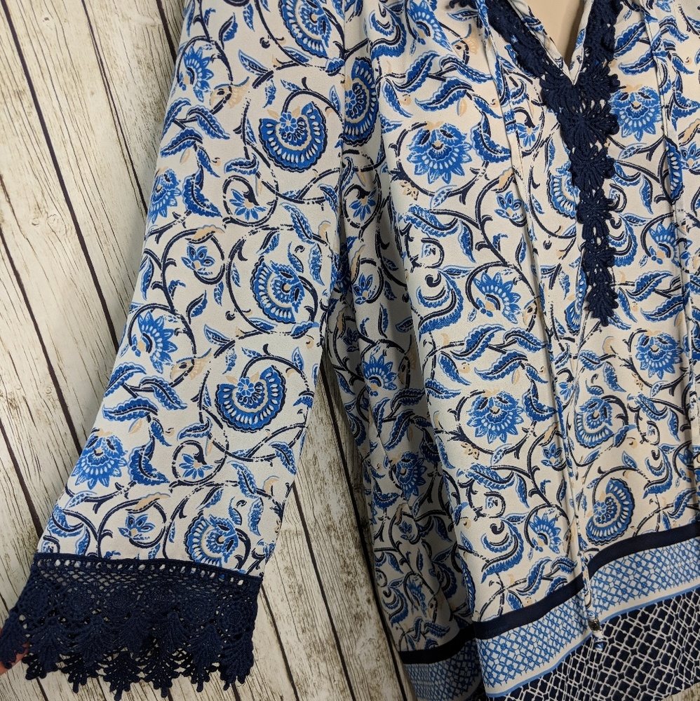 Daniel Rainn Crochet Trim Tunic Sz M - Picture 3 of 8